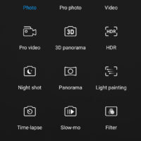 Camera modes