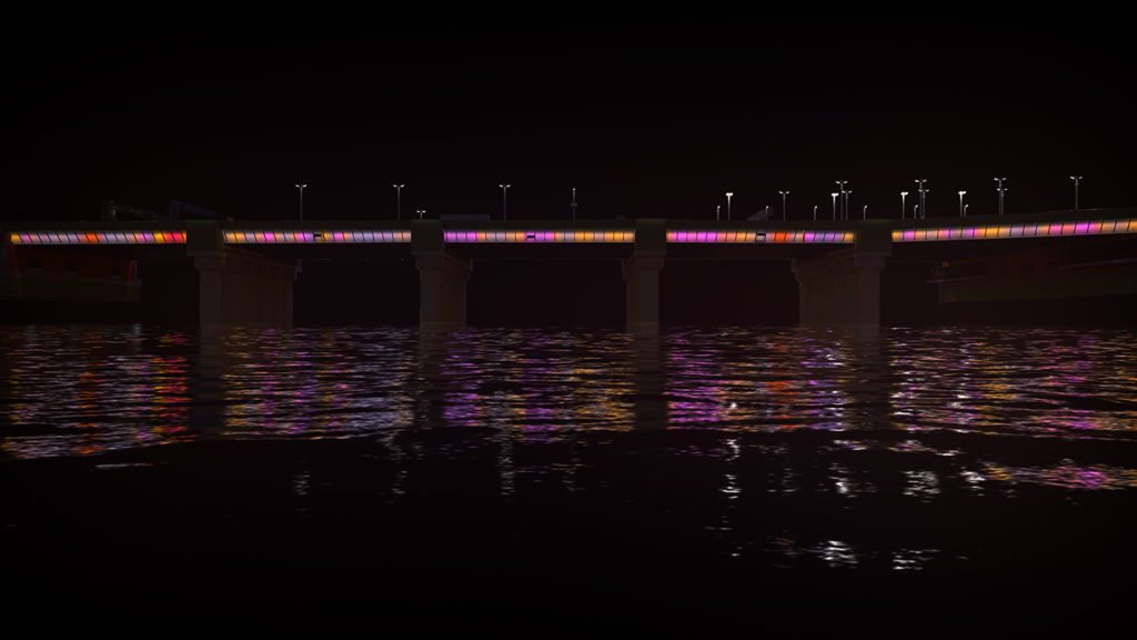 Cannon Street Bridge C Illuminated River, Leo Villareal Studio, 2018