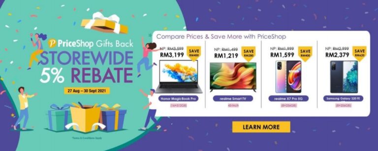 PriceShop Cashback Campaign August 2021