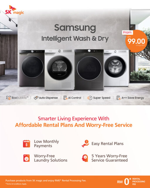 Samsung SK magic affordable rental laundry solution Malaysia 1
