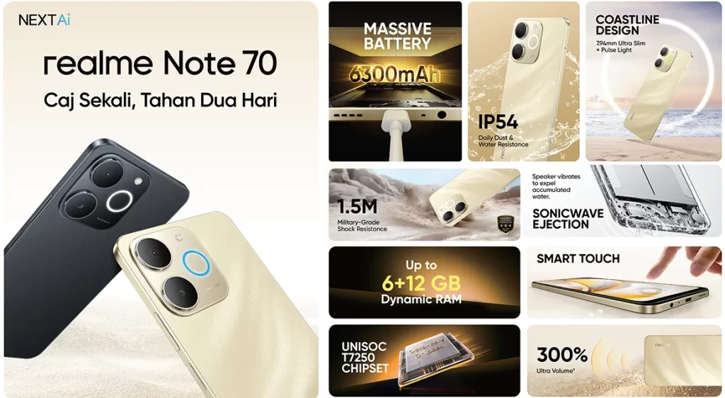 realme Note 70 launched Malaysia price 1